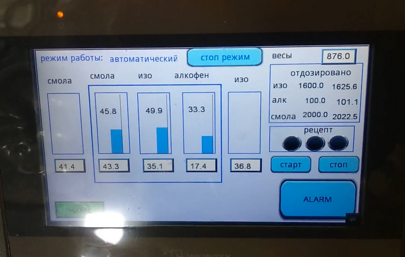 Автоматизаци дозации компонентов обеспечивает неизменное высочайшее качество продукции завода СтеклоПласт